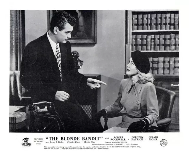The Blonde Bandit Original Lobby Card 1949 Gerald Mohr Dorothy Patrick rare