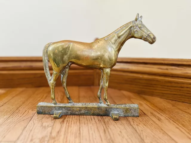 Large Brass Horse Doorstop 1949 Signed Crk Metalcrafters Waynesboro Virginia