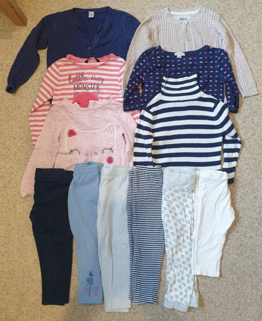 Girls bundle spring clothes age 2-3 years 6x tops cardigans jumpers 6x leggings