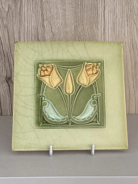 Antique Art Nouveau 6" Tile By TA SIMPSON c.1907