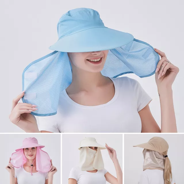 Summer Cycling Hat Full Protection Anti-uv Solid Color Gardening Women Summer