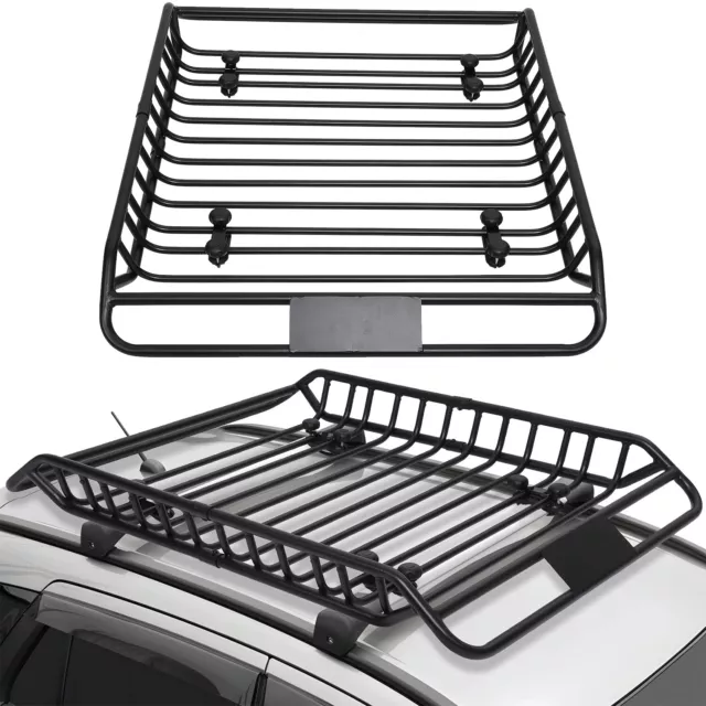 Universal 50"x38"x6.3" Car Roof Rack Cargo Basket Rooftop Carrier 200lb Capacity