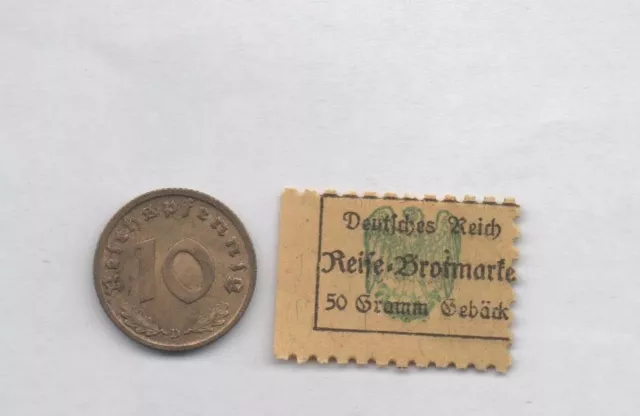 Deutsches Reich 10 Pf. 1937 D und 1 Brotmarke,,  M 21