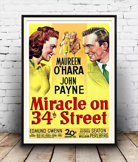Miracle on 34th Street :  Vintage Movie Advertising  Poster reproduction