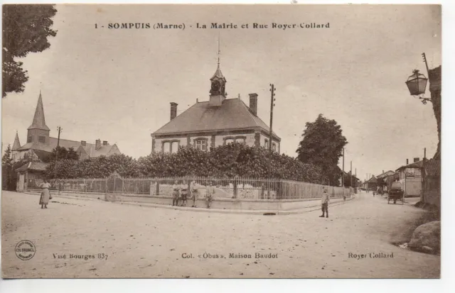 SOMPUIS - Marne - CPA 51 - la rue Royer Collard et la Mairie