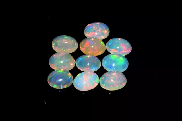 100% Naturel Éthiopien Opale Gemme Cabochons Welo de Feu Cabs 10Pcs Lot 2290