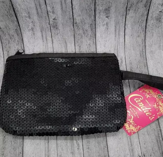 Small Candies Sequin Black Wristlet! Brand New