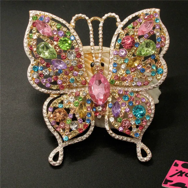 New Colorful Bling Rhinestone Flower Butterfly Holiday gifts Charm Brooch Pin