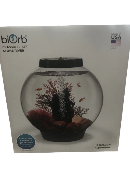 biOrbit Classic 4 Gallon Stone River Aquarium Set