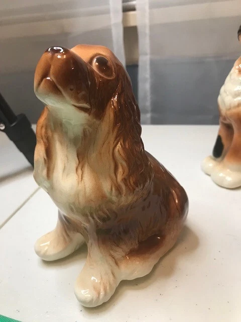 VTG Royal Copley Cocker Spaniel Dog Figurine Ceramic Art Pottery Golden Brown