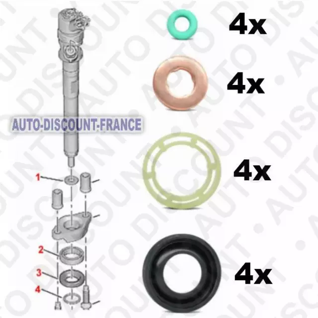 Kit joint injecteur 1.6 hdi COMPATIBLE PEUGEOT 206 207 307 308 407 CITROEN BOSCH