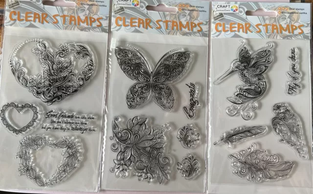 3 Stempelsets Clear Stamps Von Craft Sensations, unbenutzt (#6)