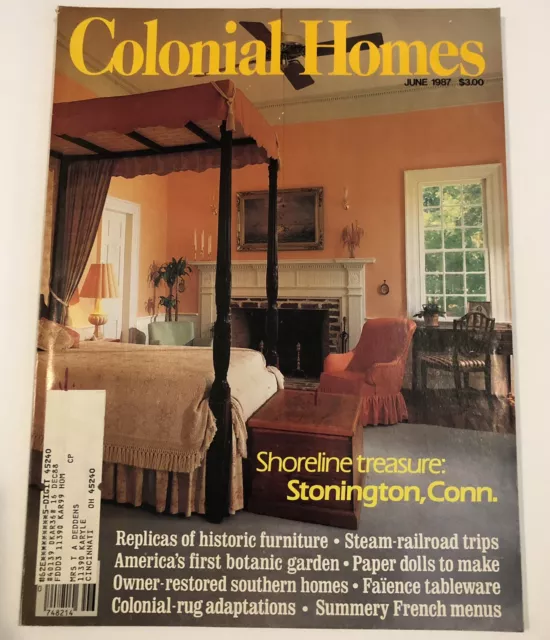 COLONIAL HOMES Magazines June 1987 Stonington , Conn