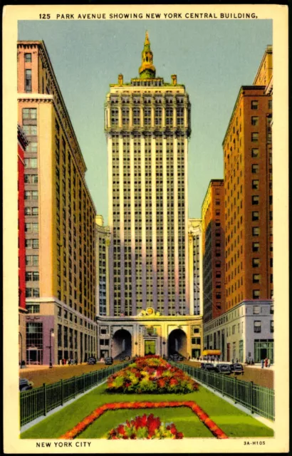 New York City c 1940 Park Avenue USA Post Card No.385