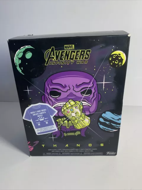 Funko Pop Marvel Avengers Infinity War Thanos Boxed Including Size M. Tee