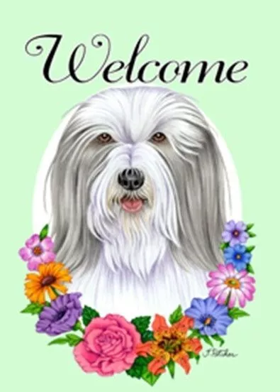 Outdoor Garden Flag Bearded Collie Dog Breed Welcome Small Garden Flag USA