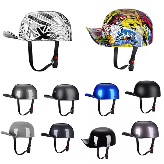 DOT Baseball Cap Motorcycle Half Helmet Open Face Scooter Cruiser Jet Helmet