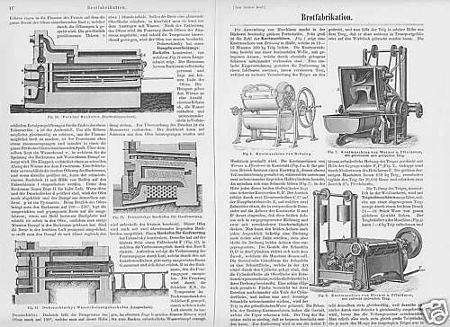 BROTFABRIKATION Brotfabrik Bäcker Bäckerei Backen Holzstich 1893