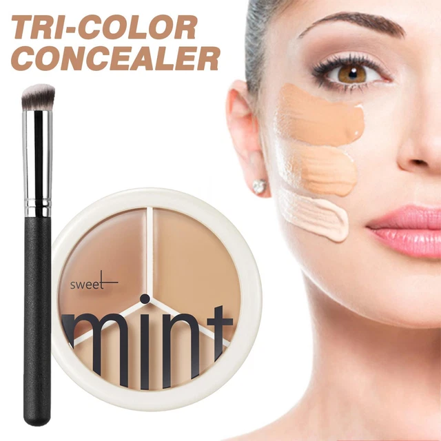 3-Color Concealer Palette Cream Multifunction Face Brighten Lasting Makeup P3F1