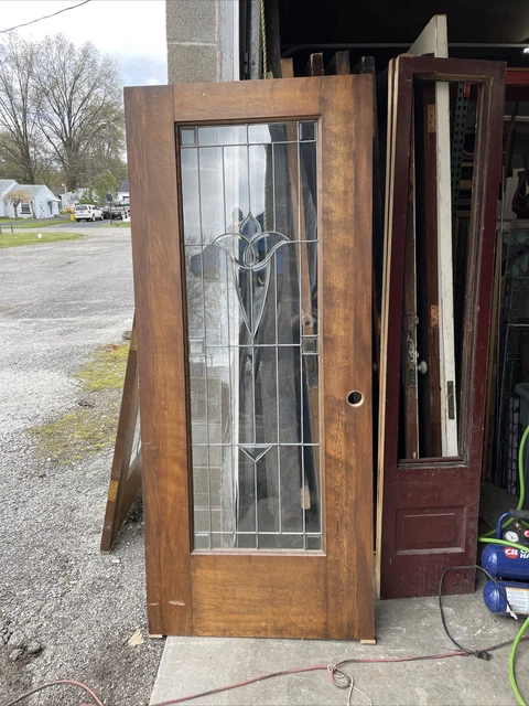 MARTOL9 Antique Tulip Beveled Glass Door 33 7/8 X 79.5