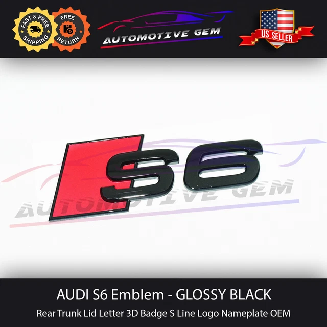 Audi S6 Emblem GLOSS BLACK Rear Trunk Lid Letter Badge S Line Logo Nameplate