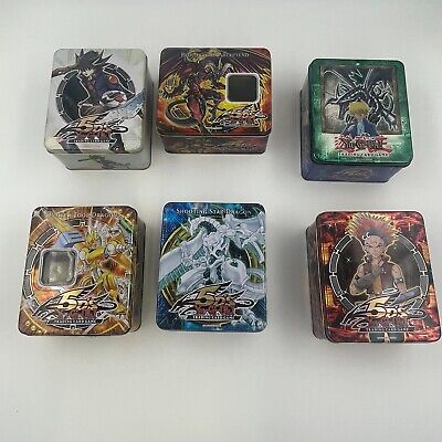 Lot 6 YuGiOh 5D's TCG Card Tin Exclusive 2008 Tin Metal Box Only NO CARDS