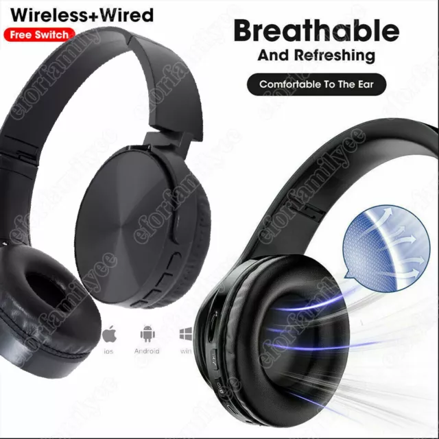 Premium HiFi Kopfhörer Stereo Faltbares Kopfhörer Bluetooth On Over Ear Wireless