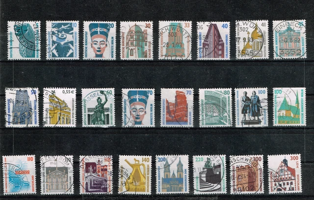 Briefmarken BRD Sehenswürdigkeiten 1987-2004 Lot auf Steckkarte