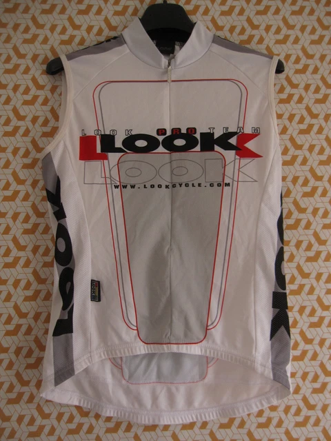 Maillot Cycliste LOOK PRO TEAM Rouge - Zip Intégral, Manches Courtes, Taille L, Polyester