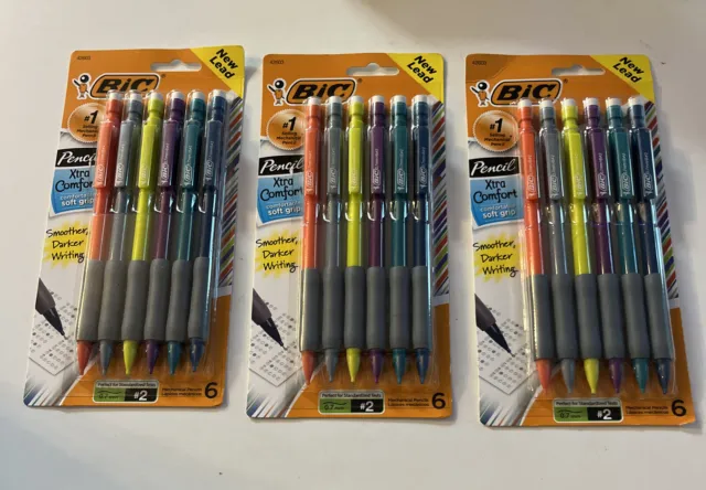 BIC XTRA Comfort Mechanical Pencils 3 Packs 18 total pencils