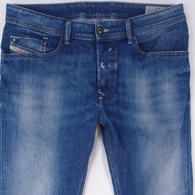 MENS DIESEL WAYKEE 0836X Stretch Straight Blue Jeans W32 L32 £39.99