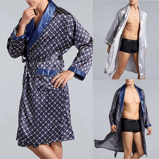 Pigiama pantaloni gilet canottiera accappatoio dressing kimono uomo uomo PJS