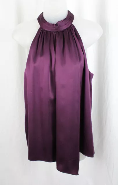 Alice & Trixie Women's Purple Sleeveless High Neck Silk Top Size M