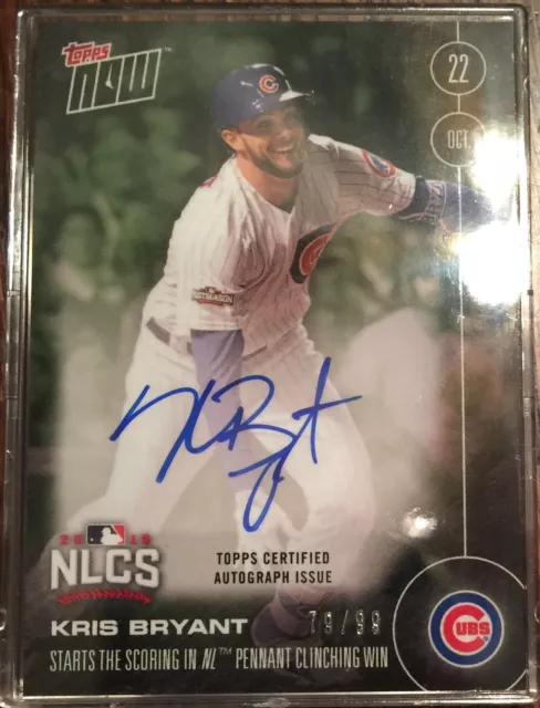 Kris Bryant Helps Cubs Win World Series Since 1945 - AUTOGRAPHED #79/99 Topps