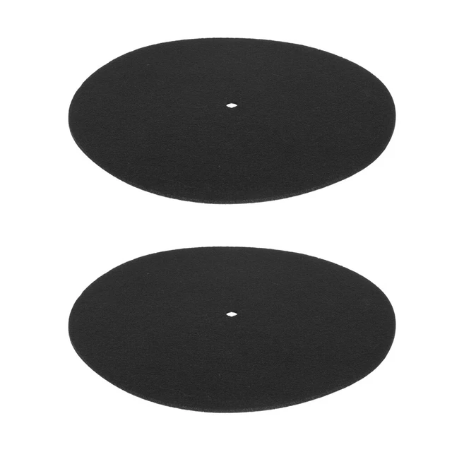 2 Pcs Gramophone Record Mat Felt Turntable Slip Antistatic Cover