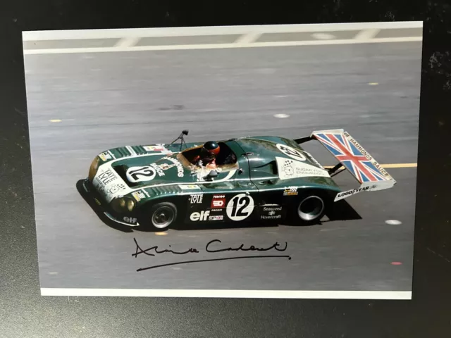 Signed12x8 photo Alain de Cadenet Lola T380-Ford Cosworth 3rd Le Mans 24hrs 1976