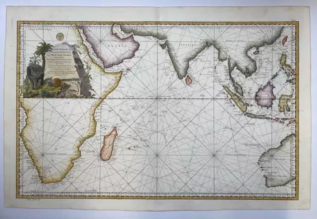 Ocean Oriental Mer Des Indes 1757 Nicolas Bellin Very Large Antique Sea Chart