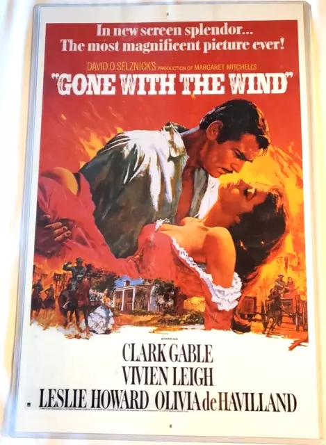 Gone with the Wind Movie Poster Clark Gable Vivien Leigh Vintage Lobby Promo