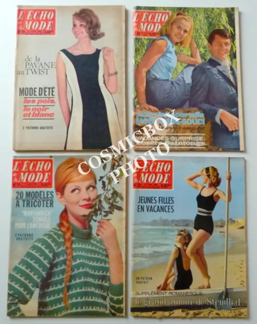 L'ECHO de la MODE lot 4 revues 1962 magazines 29 30 31 32 patrons femmes filles