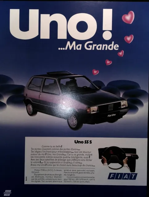 advertisement original paper year 1983 car Fiat Uno