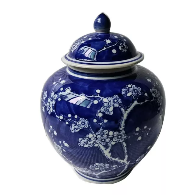 Blue & White Blossom Temple Jar Ginger Ceramic Hamptons Coastal Home Style Decor