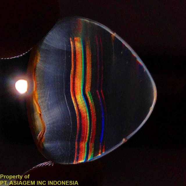 16ct 'A' Grade Rainbow IRIS AGATE ~Multi-Color Fire~ 1-of-a-kind ~100% Natural