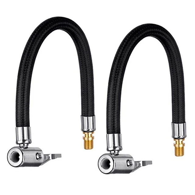 Tuyau De Gonflage Pneus 37 Cm - Valve Schrader - Pour Compresseurs Et Pompes à Air