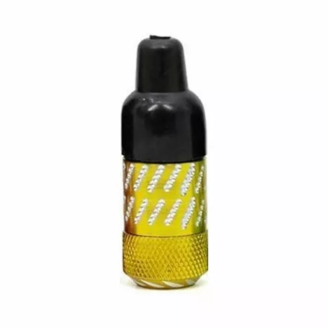 Gold | Carved Metal e-Snuff Spice Storage w/ Rubber Pacifier Bullet