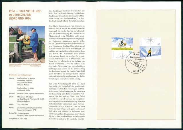 Brd Sammelblatt 2005/09 Post Postbote Fahrrad Cycling Radfahren