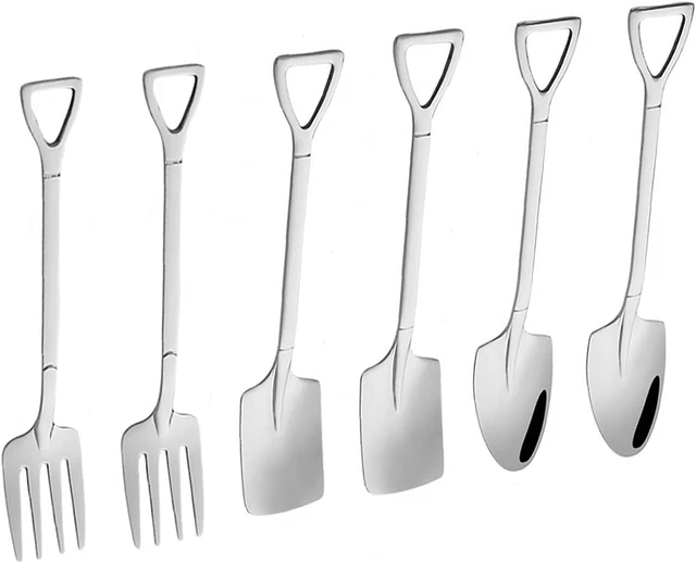 Set Di Posate Mini In Acciaio Inox Bluelover: Forchetta E Cucchiaio Da 11,5 Cm, Ideali Per Picnic E Feste