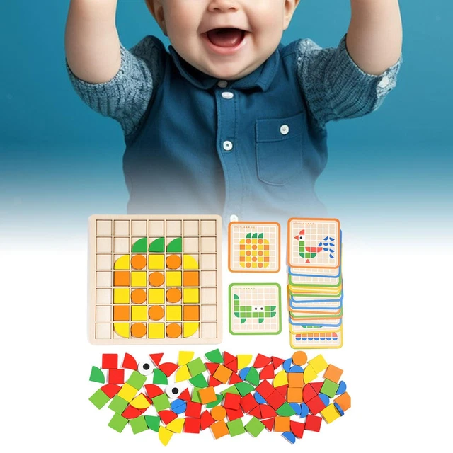 Wooden Tangram Puzzle Geometric Shape Jigsaw Puzzle for Kids Preschool