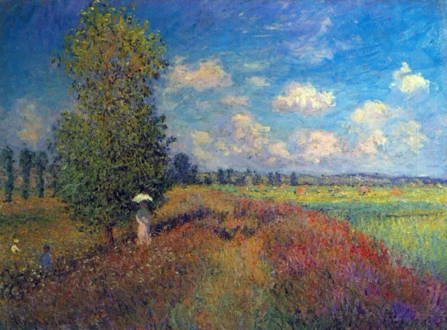 Poppy Field in Summer by Claude Monet Giclee Fine Art Print Repro on Canvas