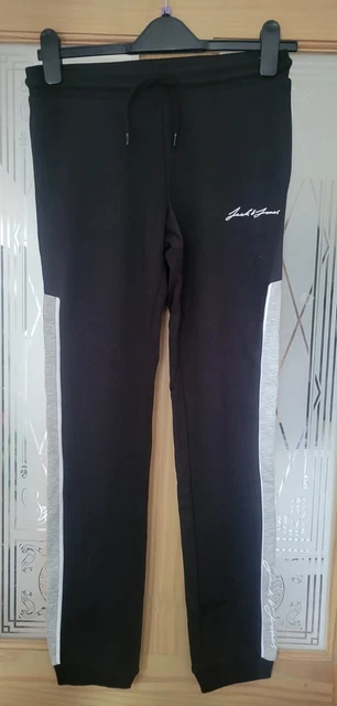 Jack and Jones Joggers a righe nere per ragazzo nuovi con etichette taglia 164 cm 14 anni
