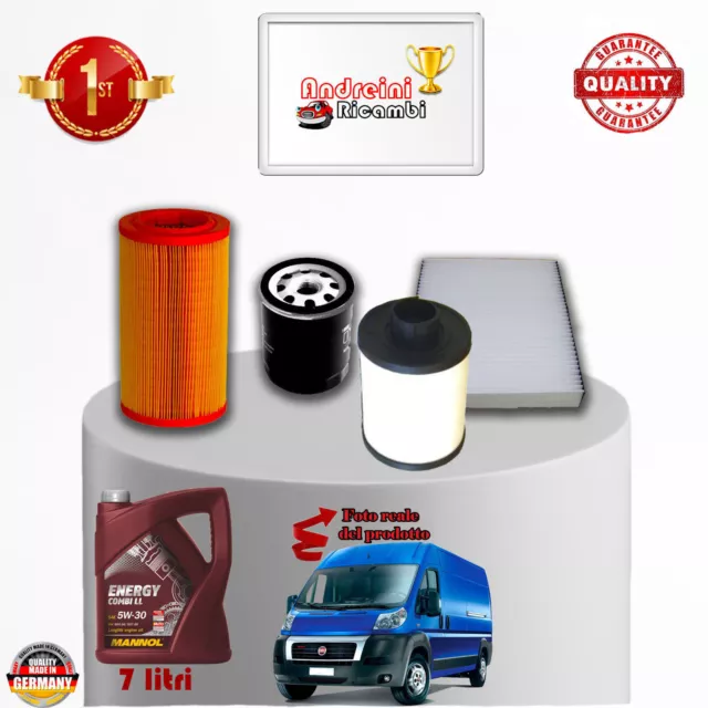 Kit Tagliando Filtri + Olio Fiat Ducato Iii 2.3 Jtd 88Kw 120Cv Dal 2008 -> 2011